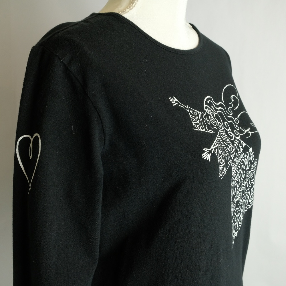 Chico's "Follow Your Heart" Long Sleeve Tee, Sz M - Picture 4 of 7